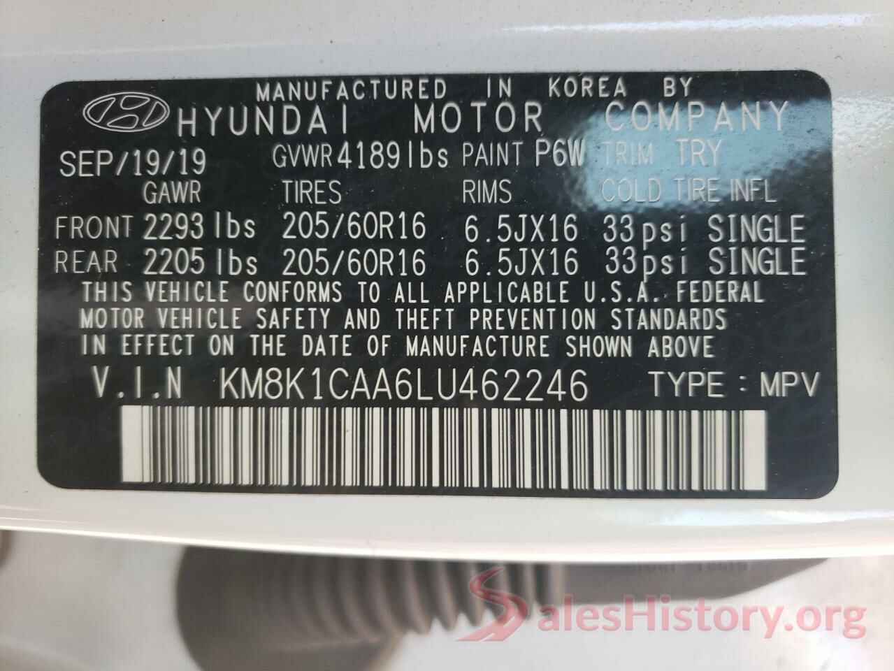 KM8K1CAA6LU462246 2020 HYUNDAI KONA