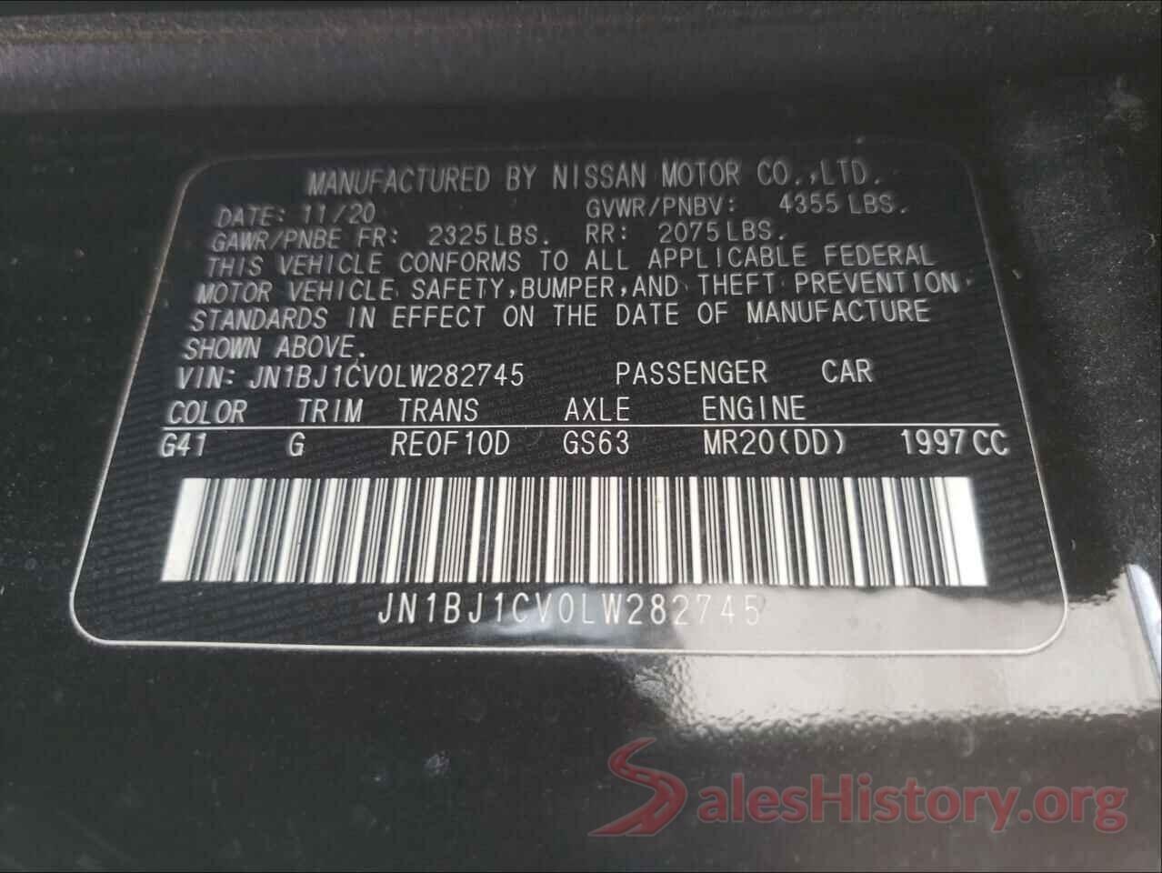 JN1BJ1CV0LW282745 2020 NISSAN ROGUE