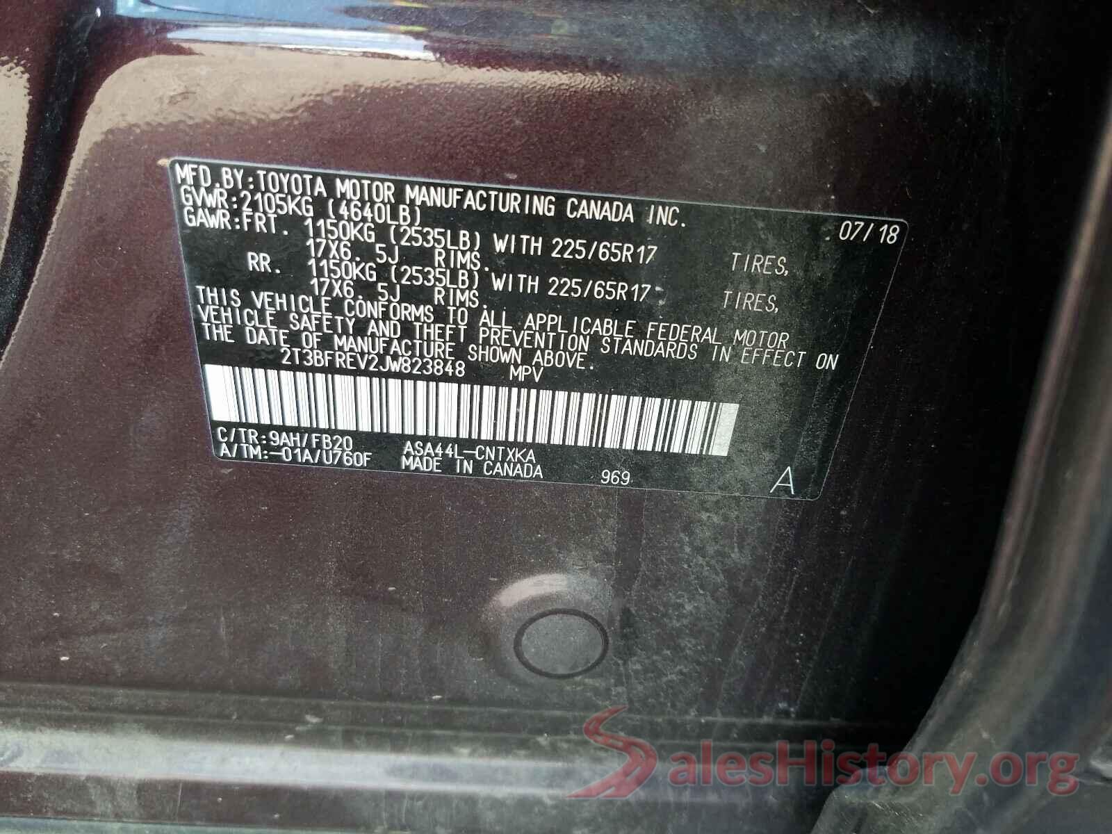 2T3BFREV2JW823848 2018 TOYOTA RAV4