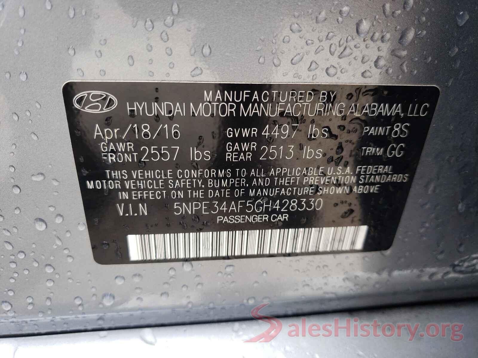 5NPE34AF5GH428330 2016 HYUNDAI SONATA