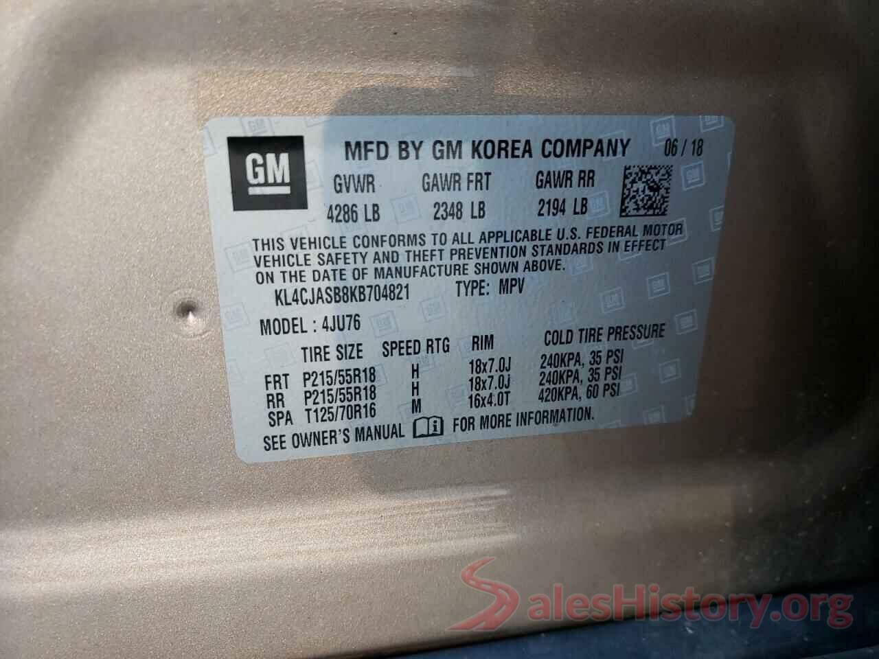 KL4CJASB8KB704821 2019 BUICK ENCORE