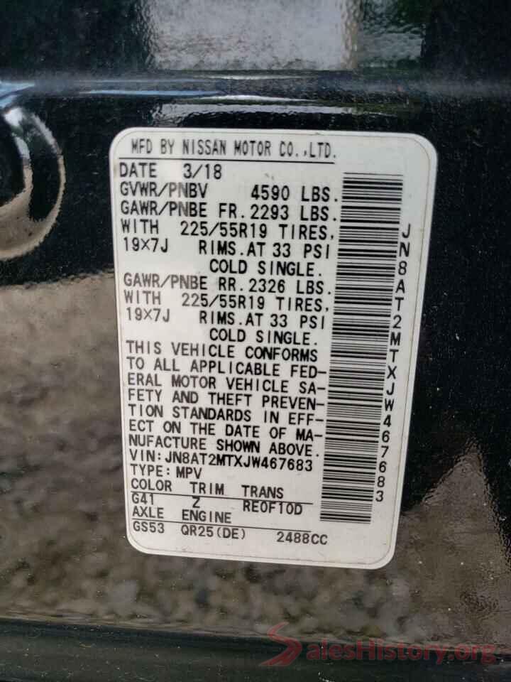 JN8AT2MTXJW467683 2018 NISSAN ROGUE