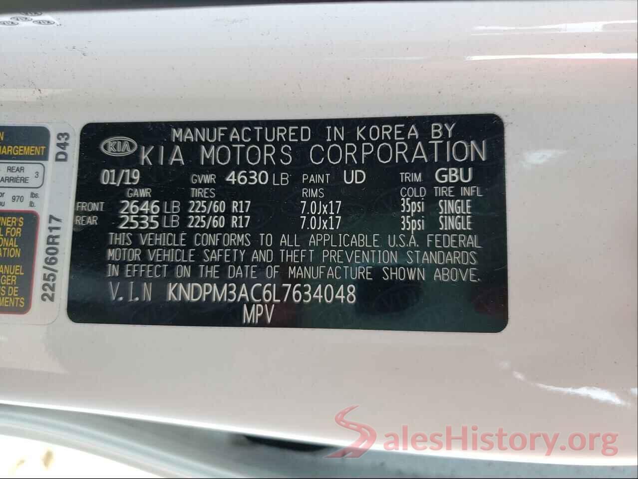 KNDPM3AC6L7634048 2020 KIA SPORTAGE