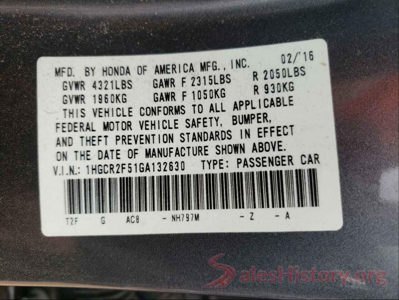 1HGCR2F51GA132630 2016 HONDA ACCORD