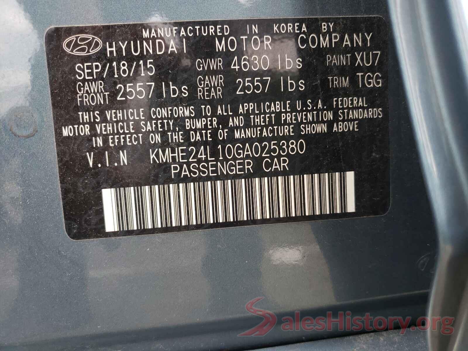 KMHE24L10GA025380 2016 HYUNDAI SONATA