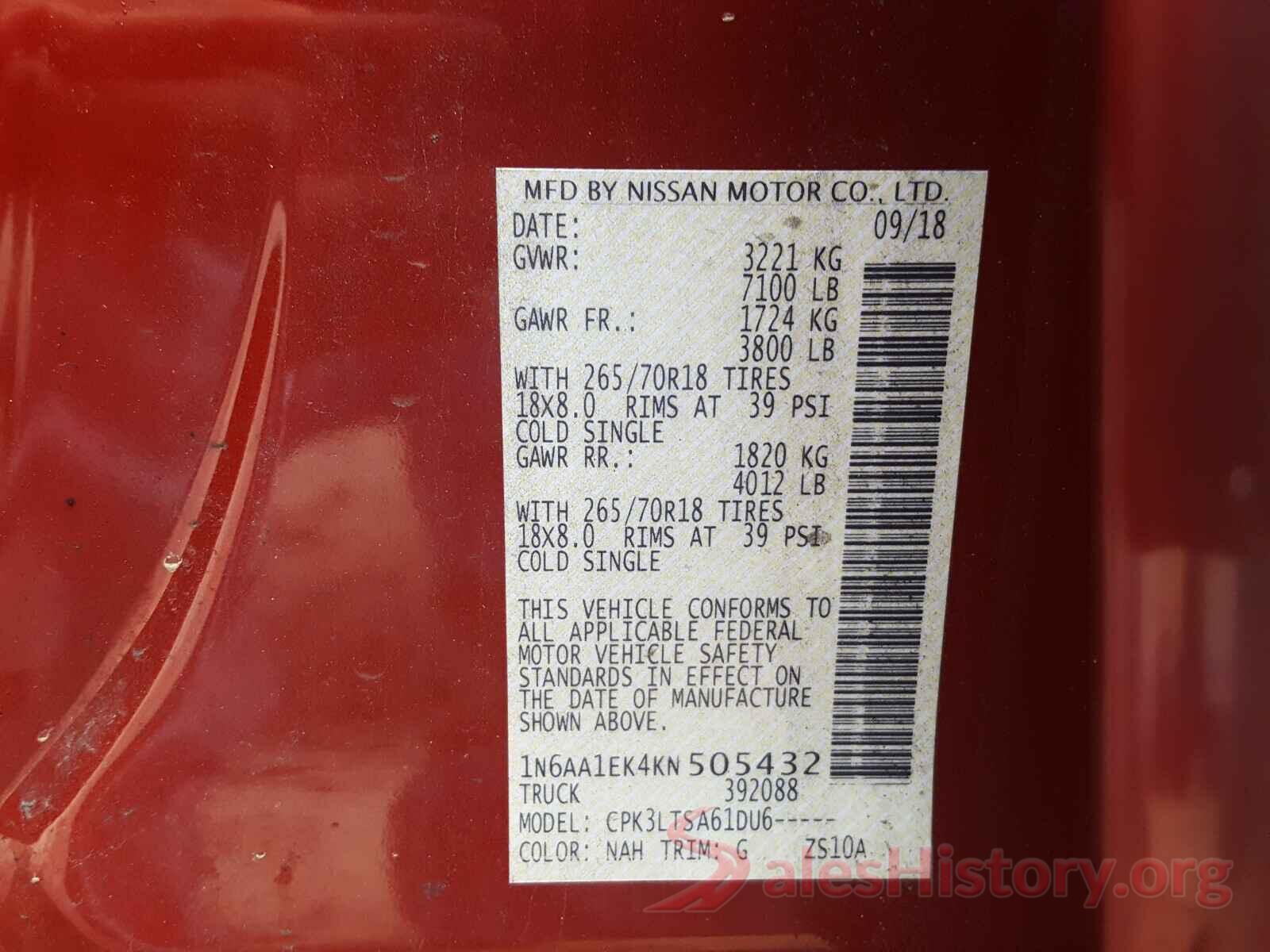 1N6AA1EK4KN505432 2019 NISSAN TITAN