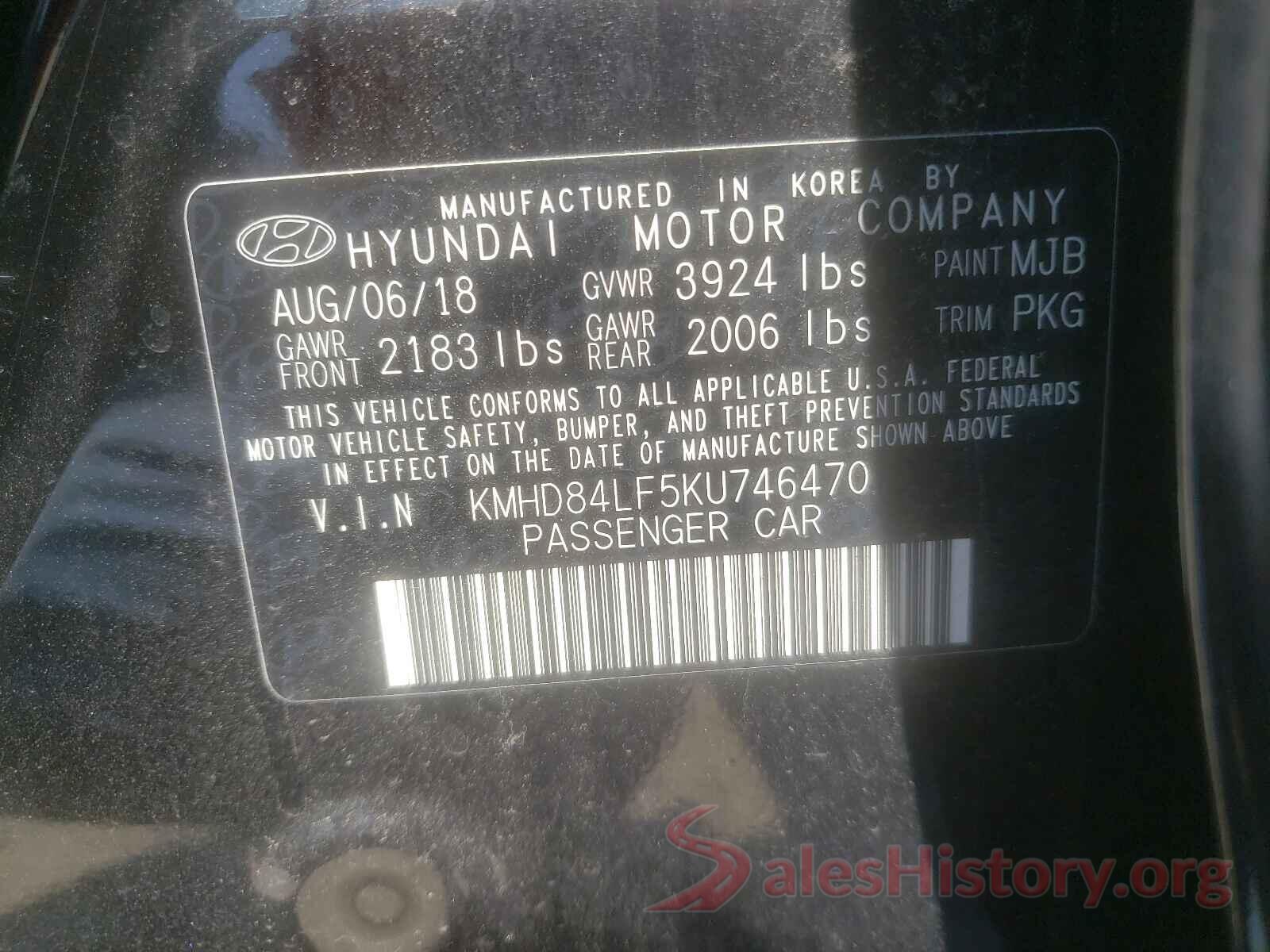 KMHD84LF5KU746470 2019 HYUNDAI ELANTRA