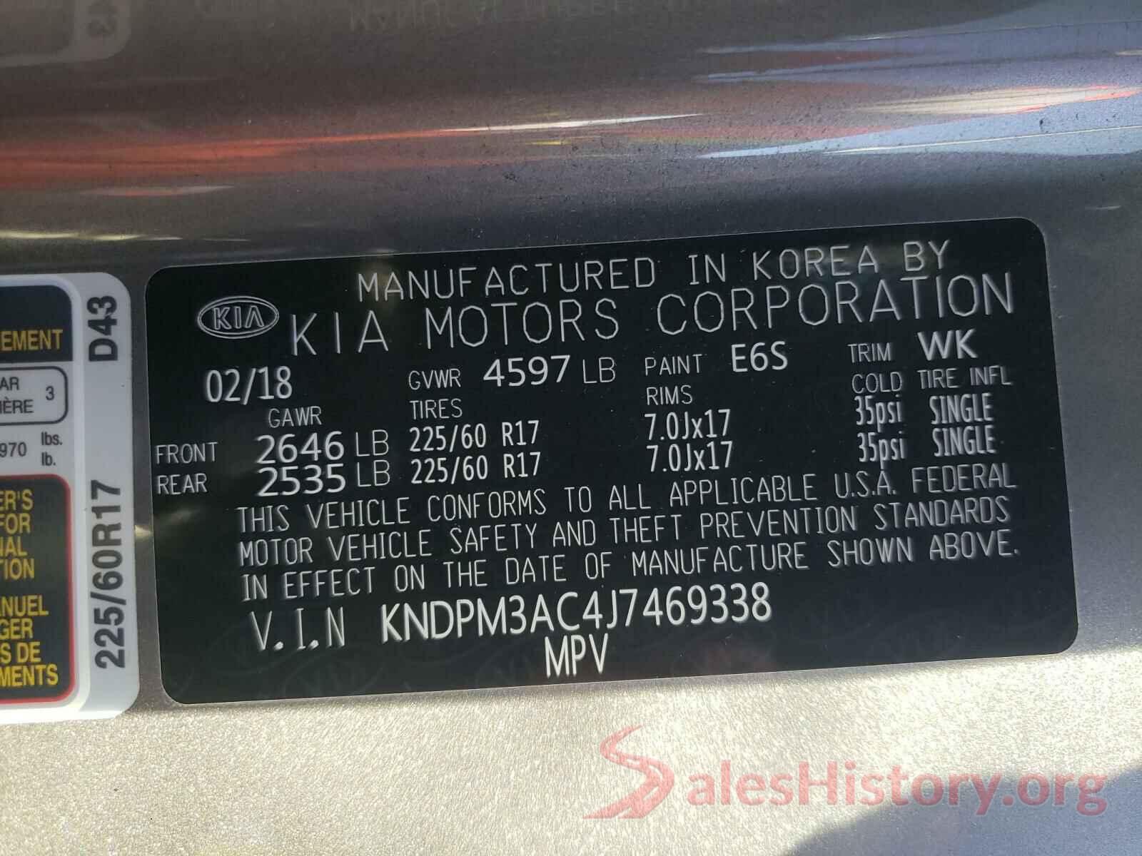 KNDPM3AC4J7469338 2018 KIA SPORTAGE