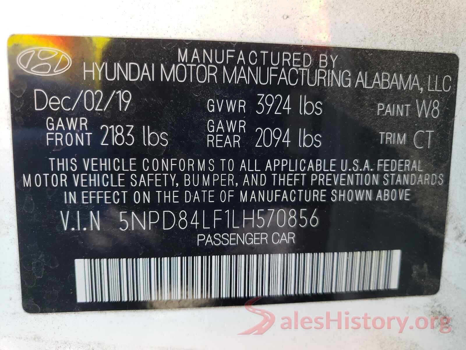 5NPD84LF1LH570856 2020 HYUNDAI ELANTRA