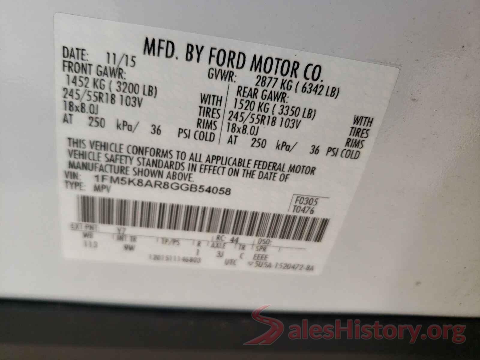 1FM5K8AR8GGB54058 2016 FORD EXPLORER