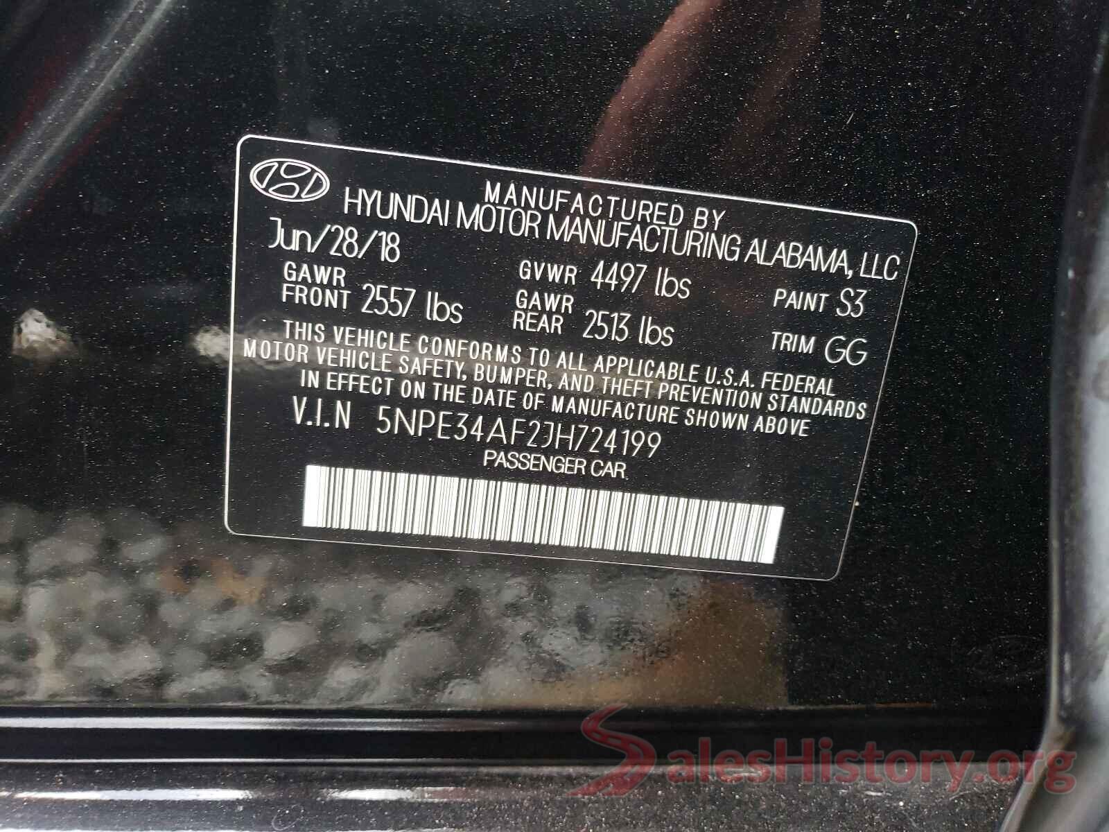 5NPE34AF2JH724199 2018 HYUNDAI SONATA