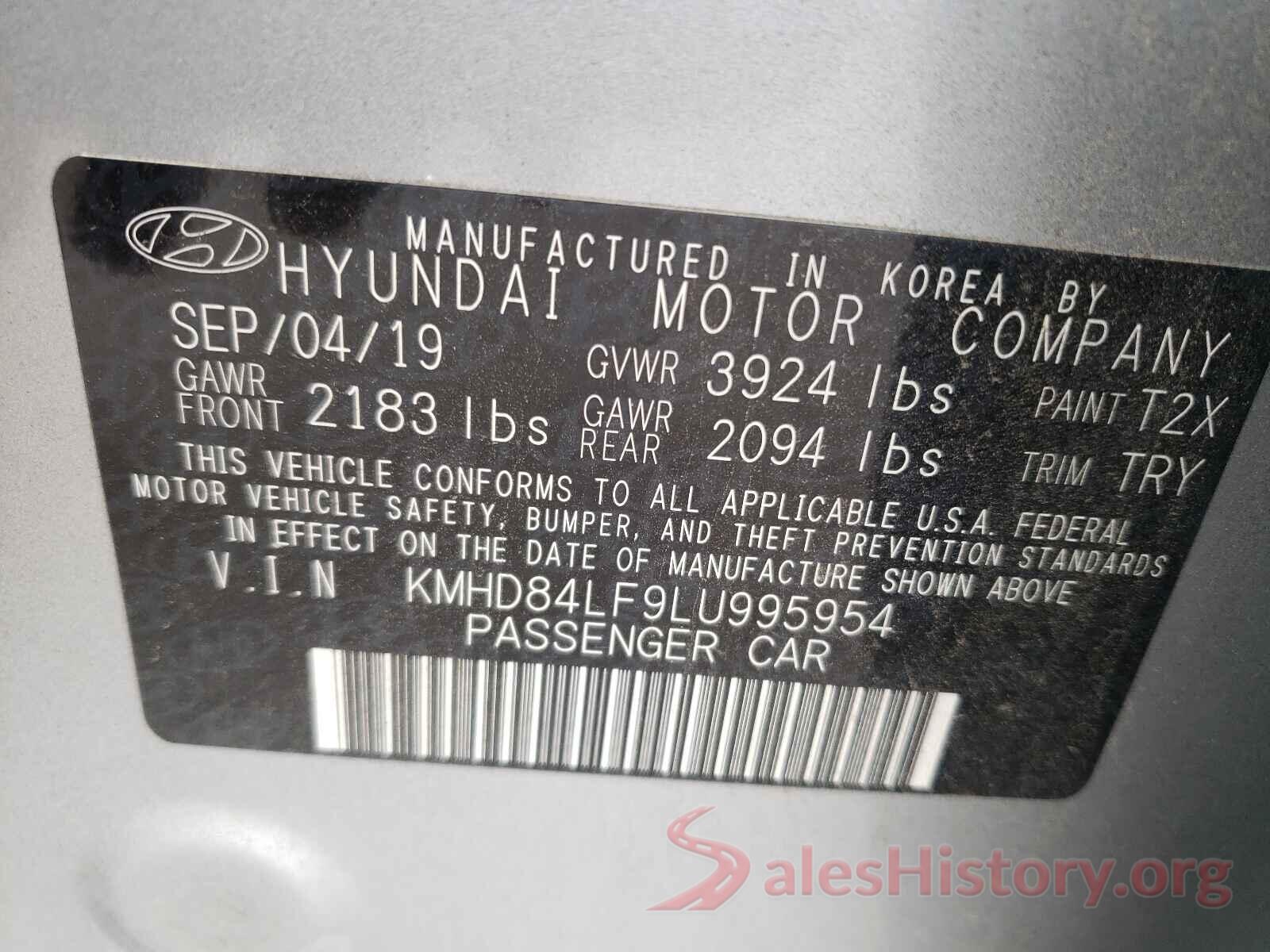 KMHD84LF9LU995954 2020 HYUNDAI ELANTRA