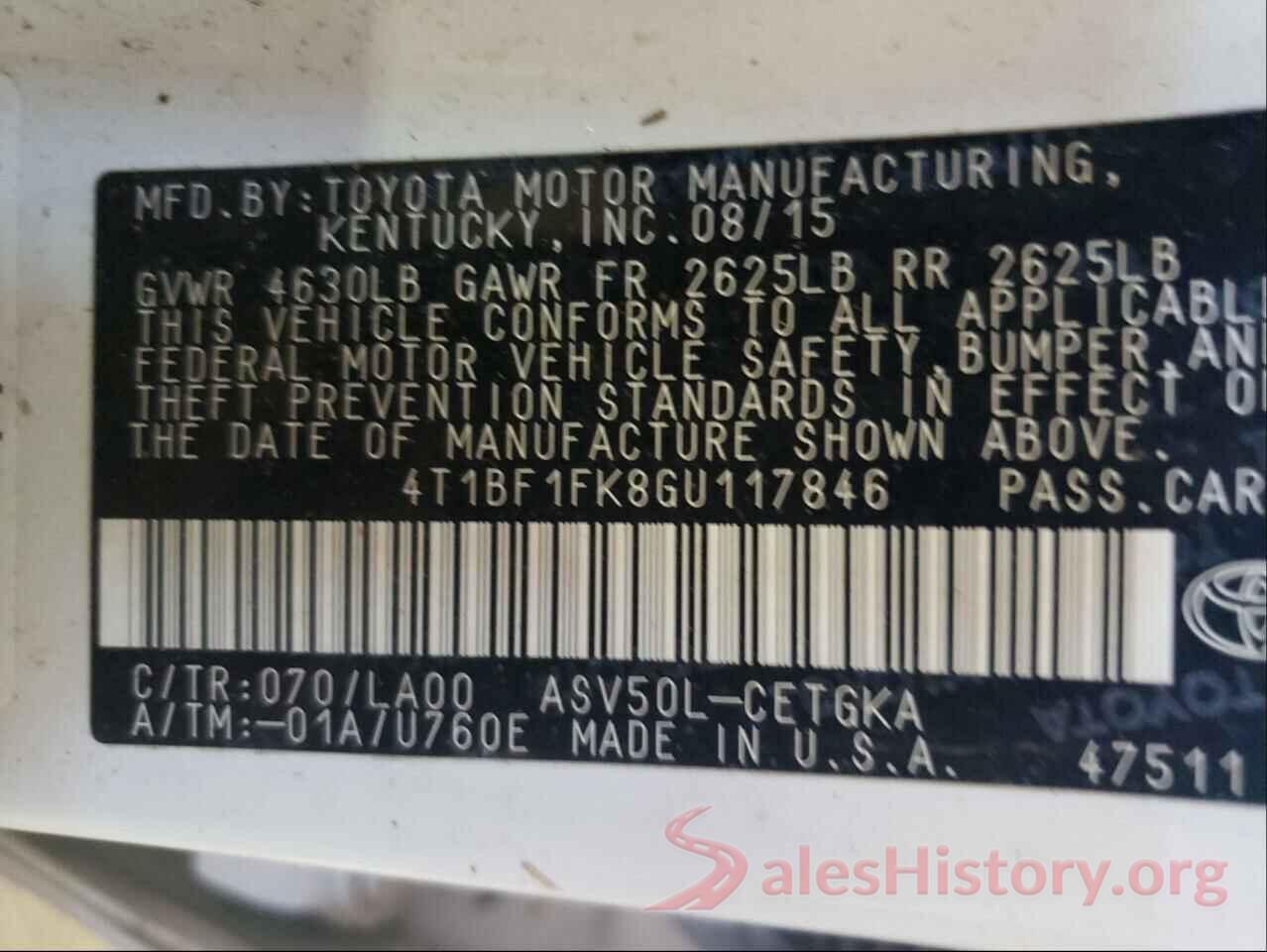 4T1BF1FK8GU117846 2016 TOYOTA CAMRY