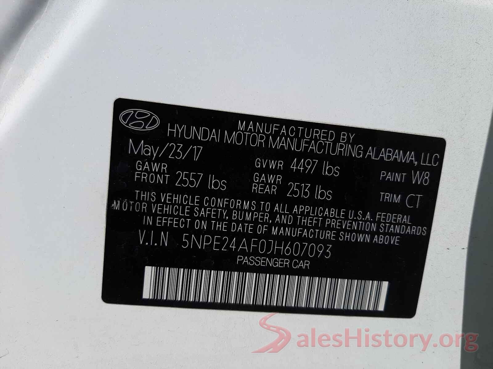 5NPE24AF0JH607093 2018 HYUNDAI SONATA