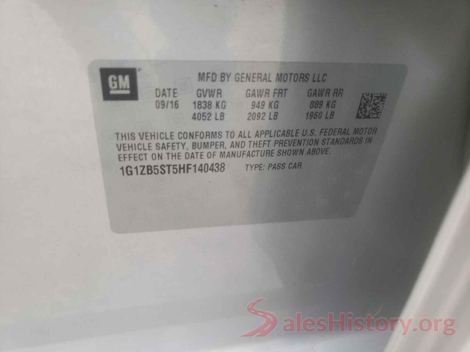 1G1ZB5ST5HF140438 2017 CHEVROLET MALIBU