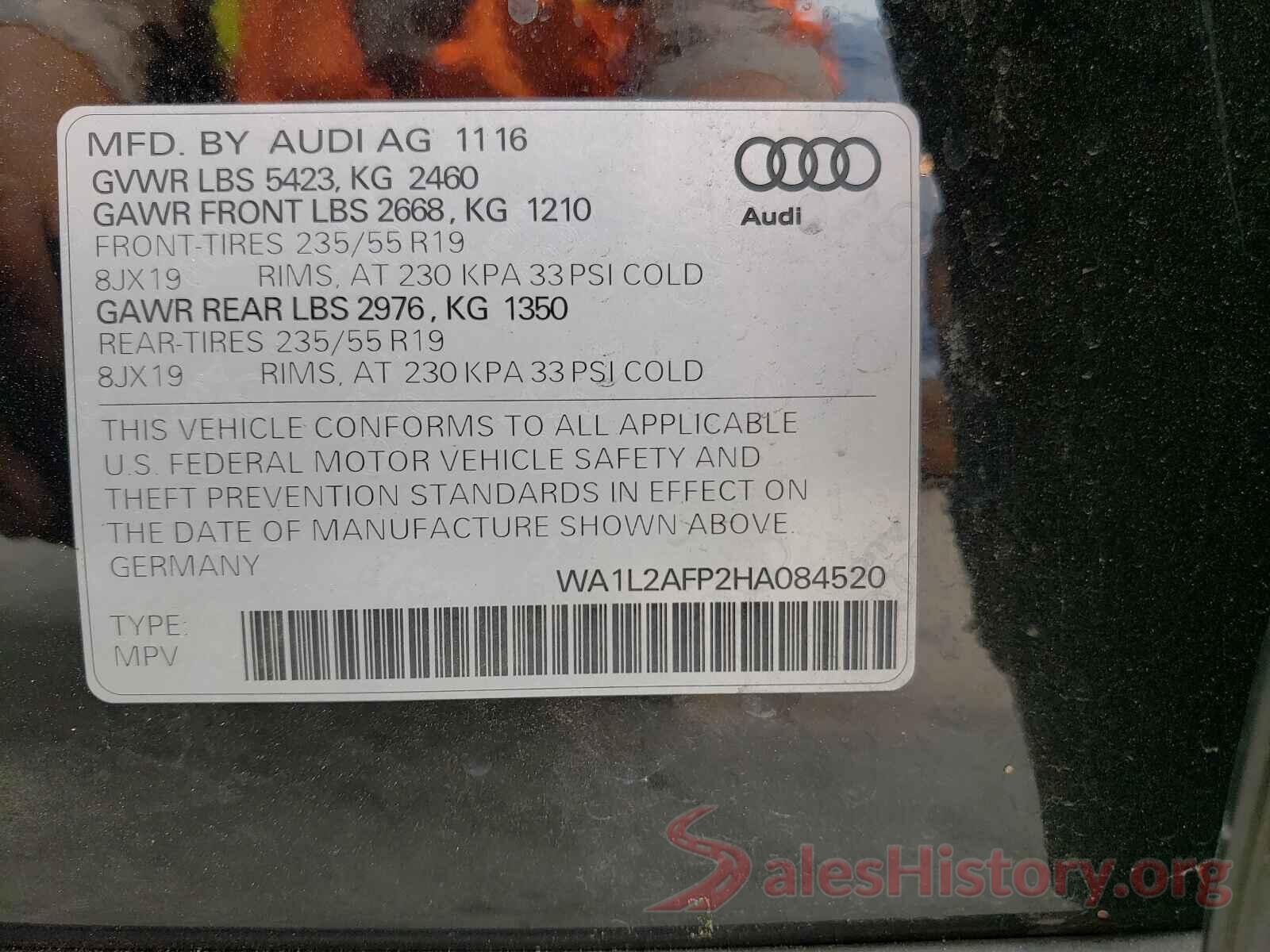 WA1L2AFP2HA084520 2017 AUDI Q5