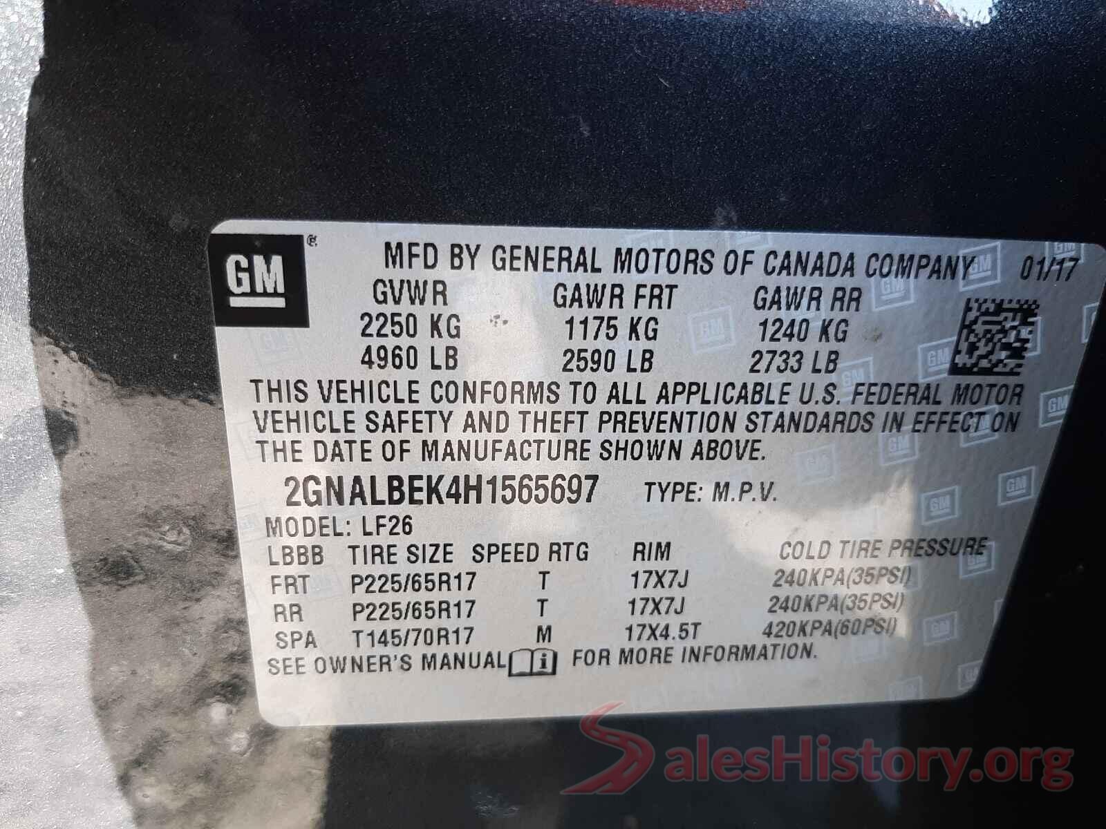 2GNALBEK4H1565697 2017 CHEVROLET EQUINOX