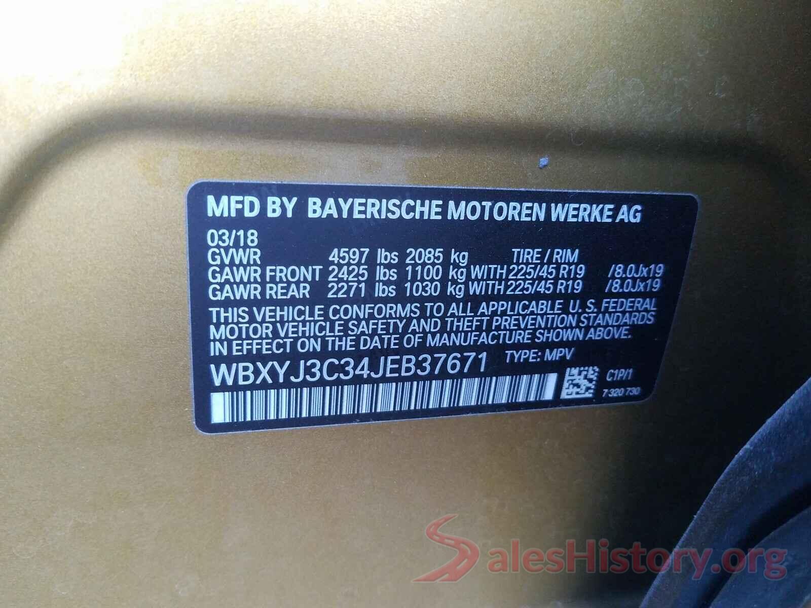 WBXYJ3C34JEB37671 2018 BMW X2