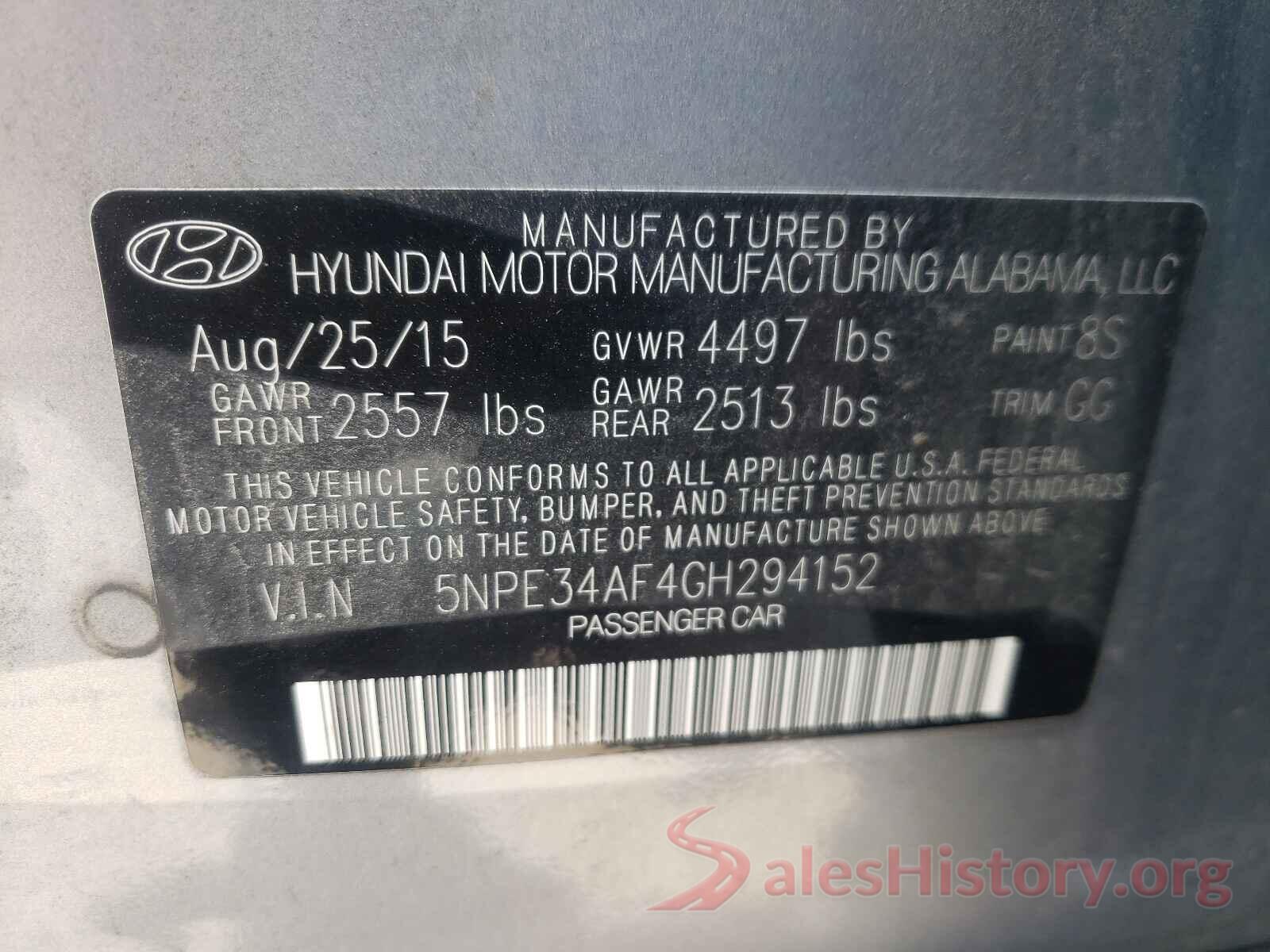 5NPE34AF4GH294152 2016 HYUNDAI SONATA