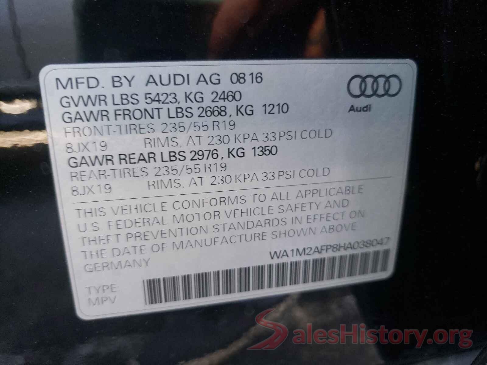 WA1M2AFP8HA038047 2017 AUDI Q5