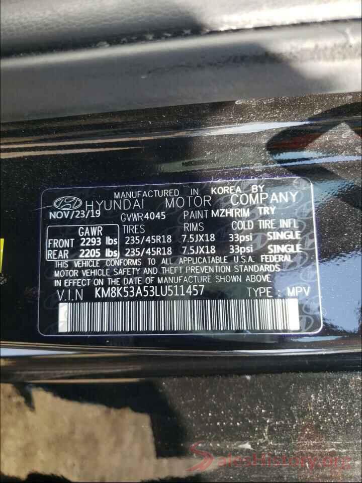 KM8K53A53LU511457 2020 HYUNDAI KONA