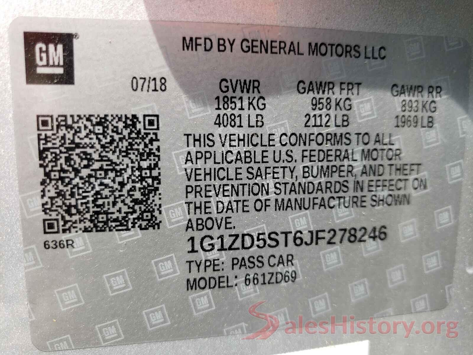 1G1ZD5ST6JF278246 2018 CHEVROLET MALIBU