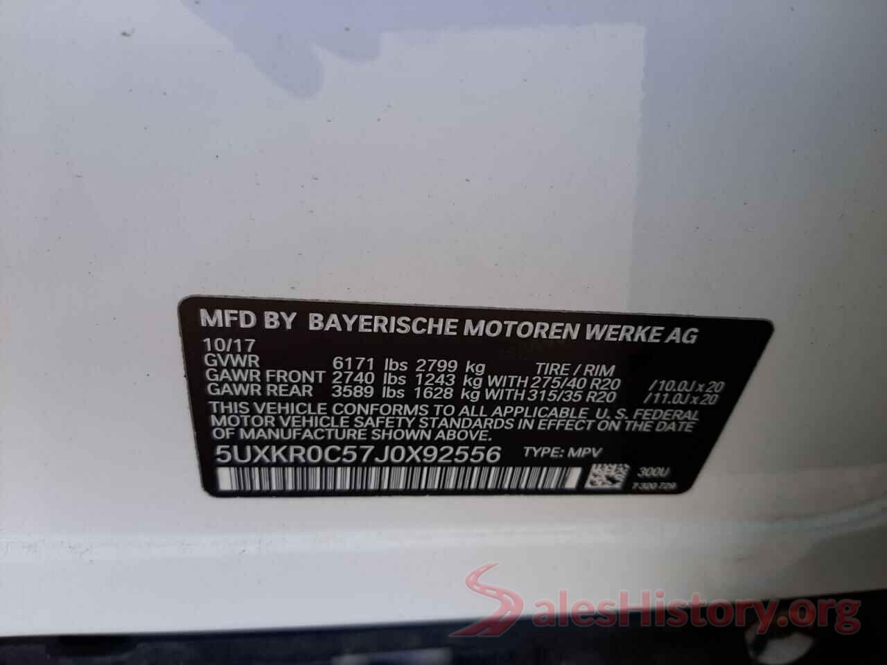 5UXKR0C57J0X92556 2018 BMW X5