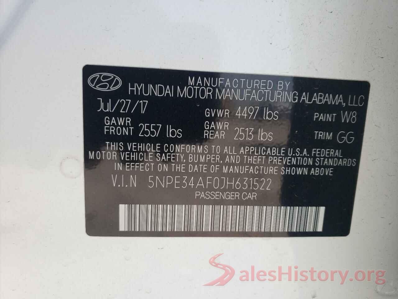 5NPE34AF0JH631522 2018 HYUNDAI SONATA