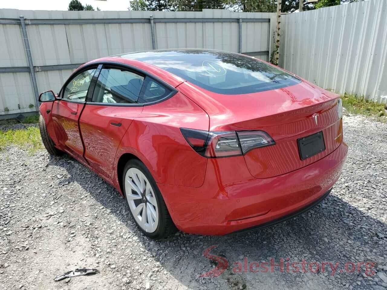 5YJ3E1EB4NF187007 2022 TESLA MODEL 3