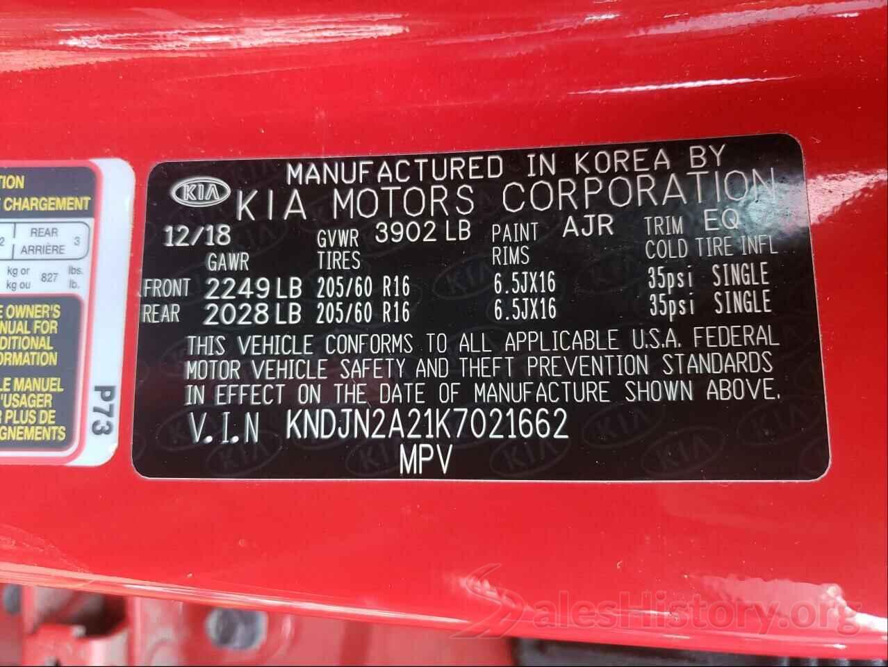 KNDJN2A21K7021662 2019 KIA SOUL