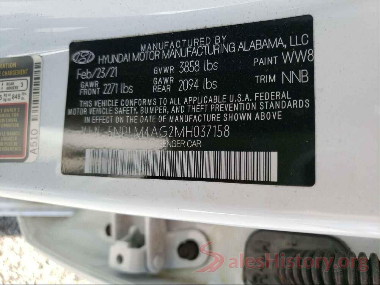 5NPLM4AG2MH037158 2021 HYUNDAI ELANTRA