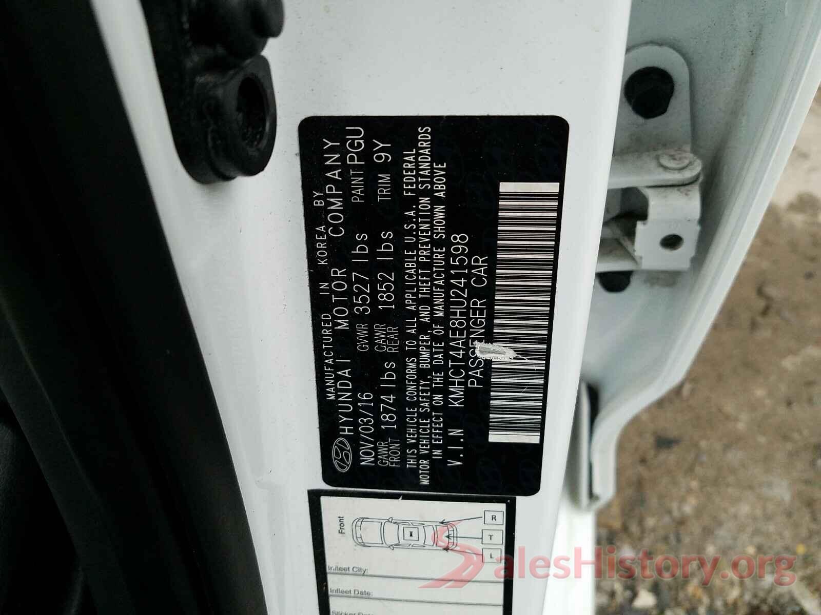 KMHCT4AE8HU241598 2017 HYUNDAI ACCENT