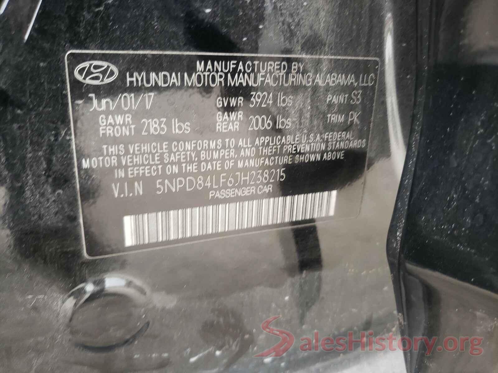 5NPD84LF6JH238215 2018 HYUNDAI ELANTRA