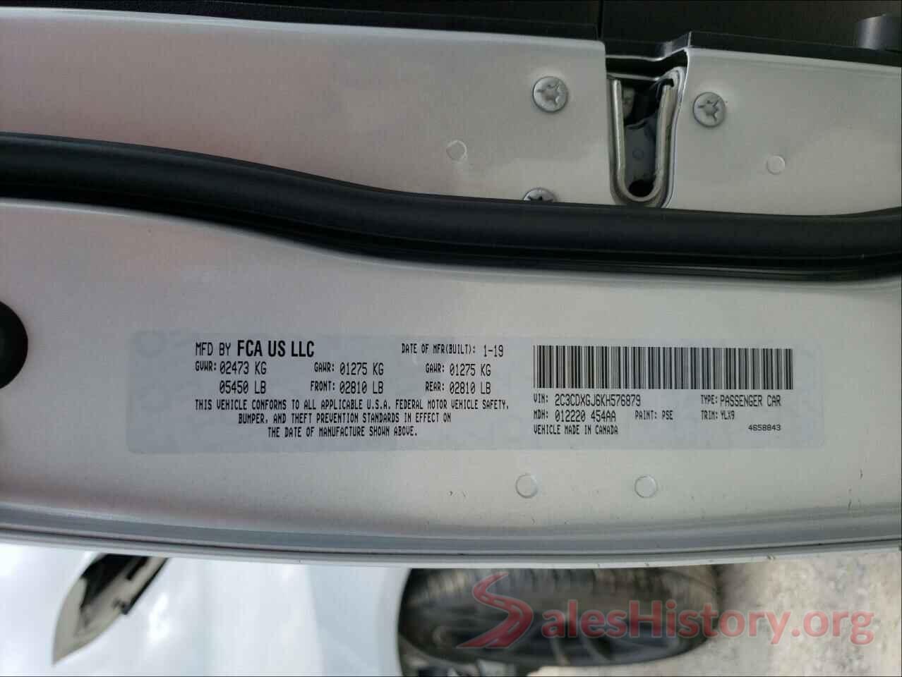 2C3CDXGJ6KH576879 2019 DODGE CHARGER