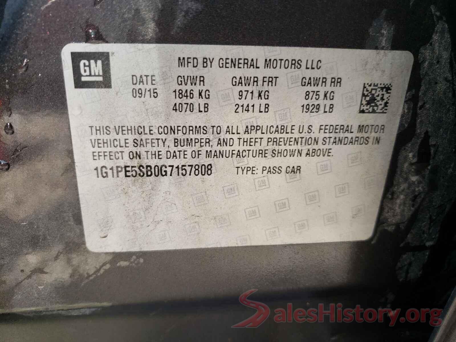 1G1PE5SB0G7157808 2016 CHEVROLET CRUZE