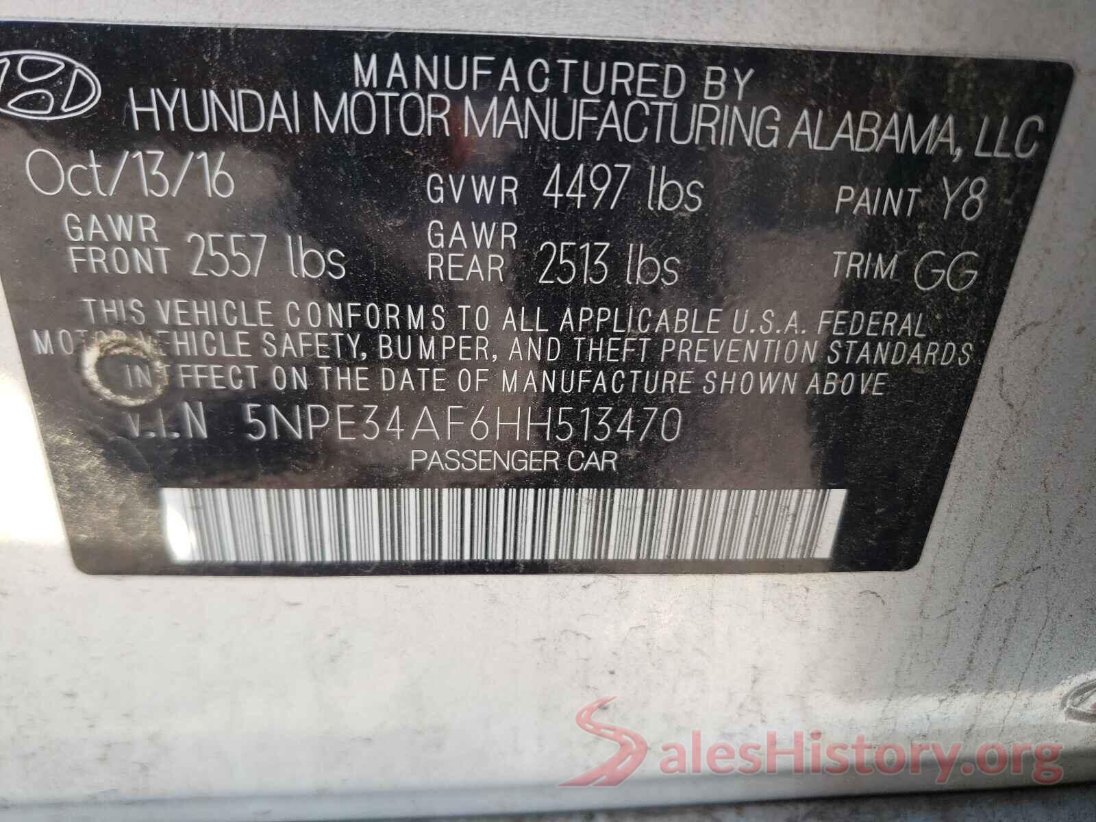 5NPE34AF6HH513470 2017 HYUNDAI SONATA