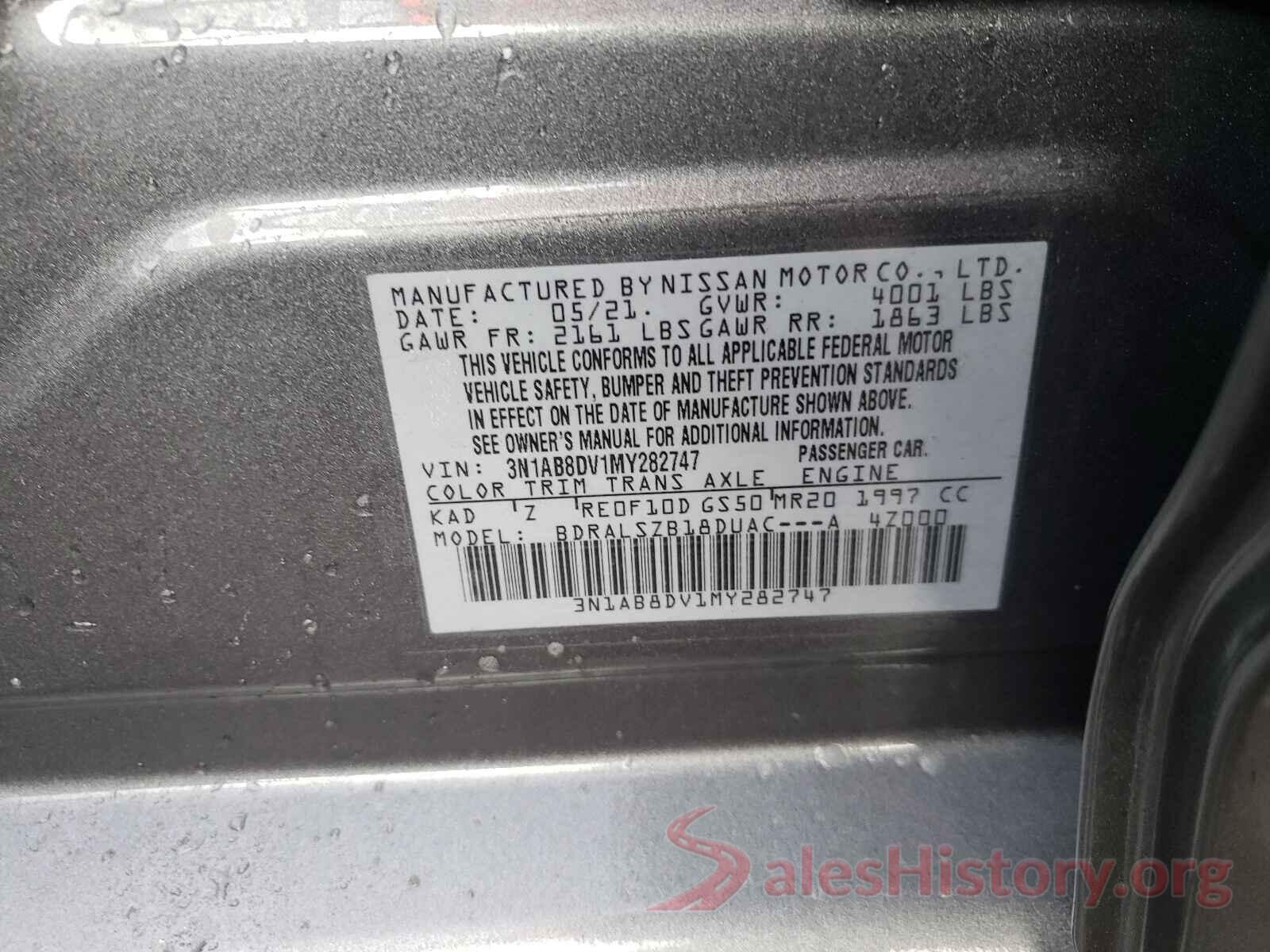 3N1AB8DV1MY282747 2021 NISSAN SENTRA