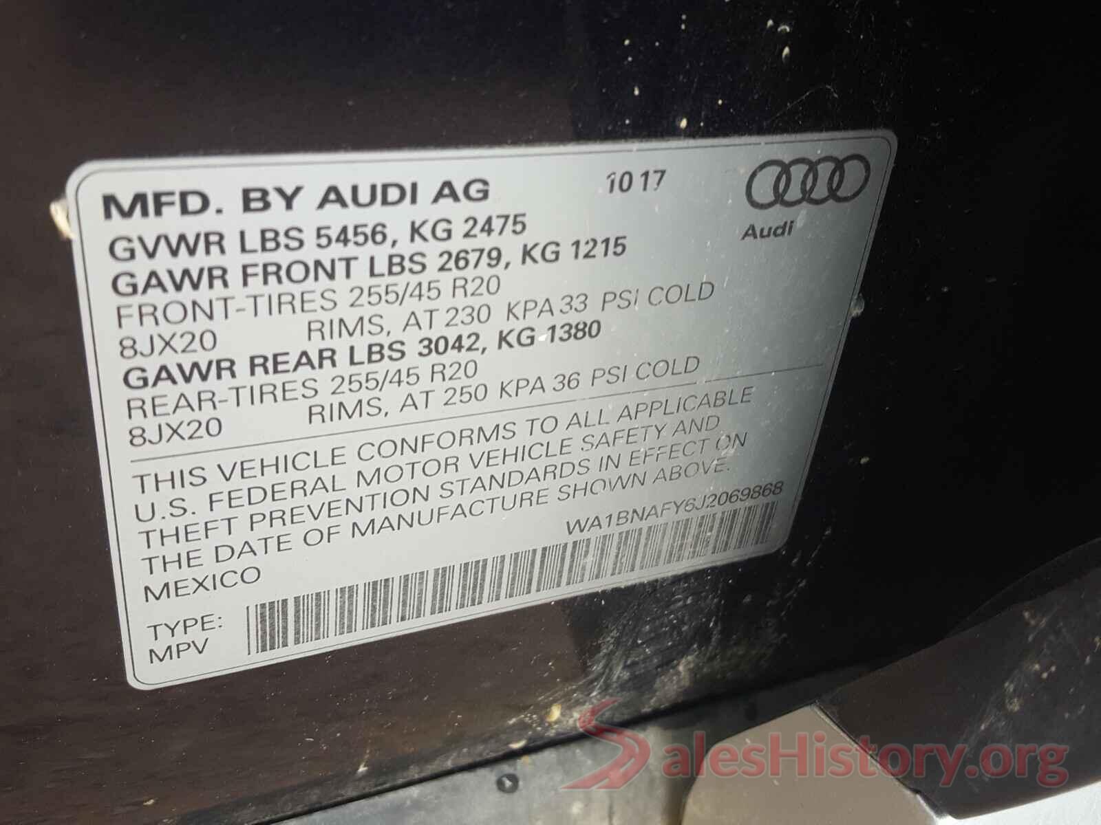 WA1BNAFY6J2069868 2018 AUDI Q5