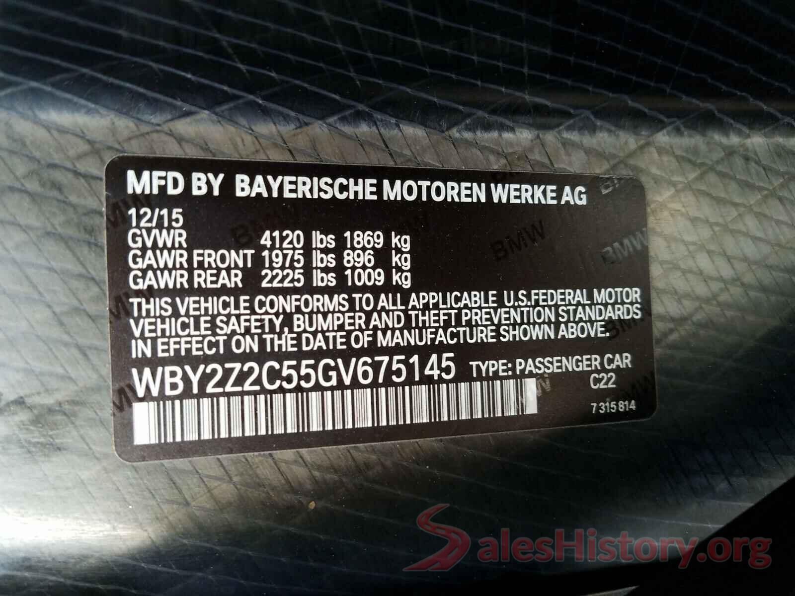 WBY2Z2C55GV675145 2016 BMW I SERIES