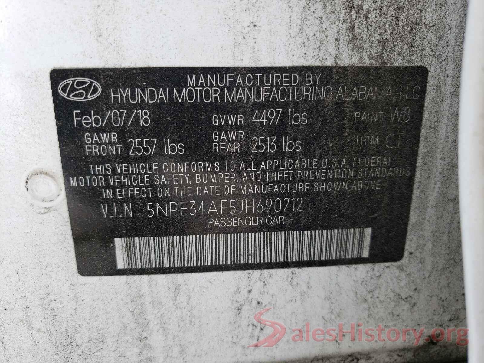 5NPE34AF5JH690212 2018 HYUNDAI SONATA