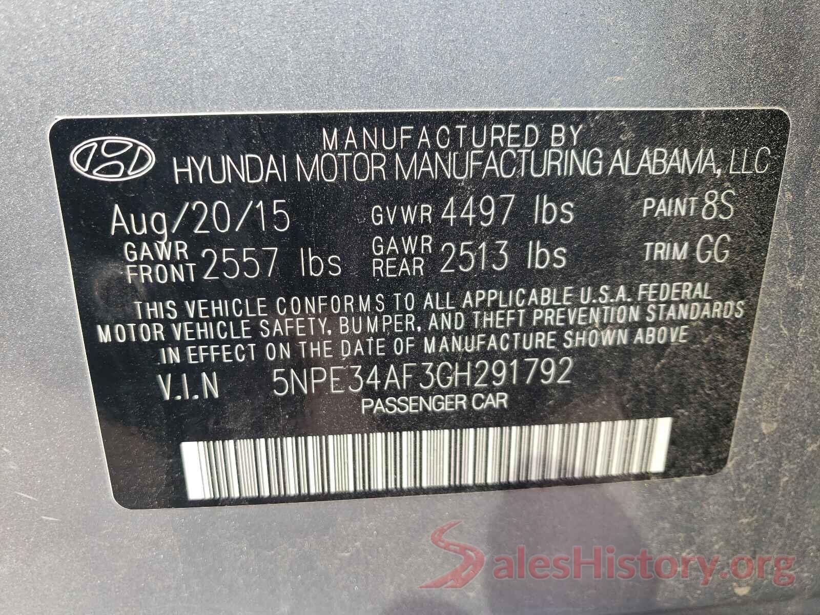 5NPE34AF3GH291792 2016 HYUNDAI SONATA