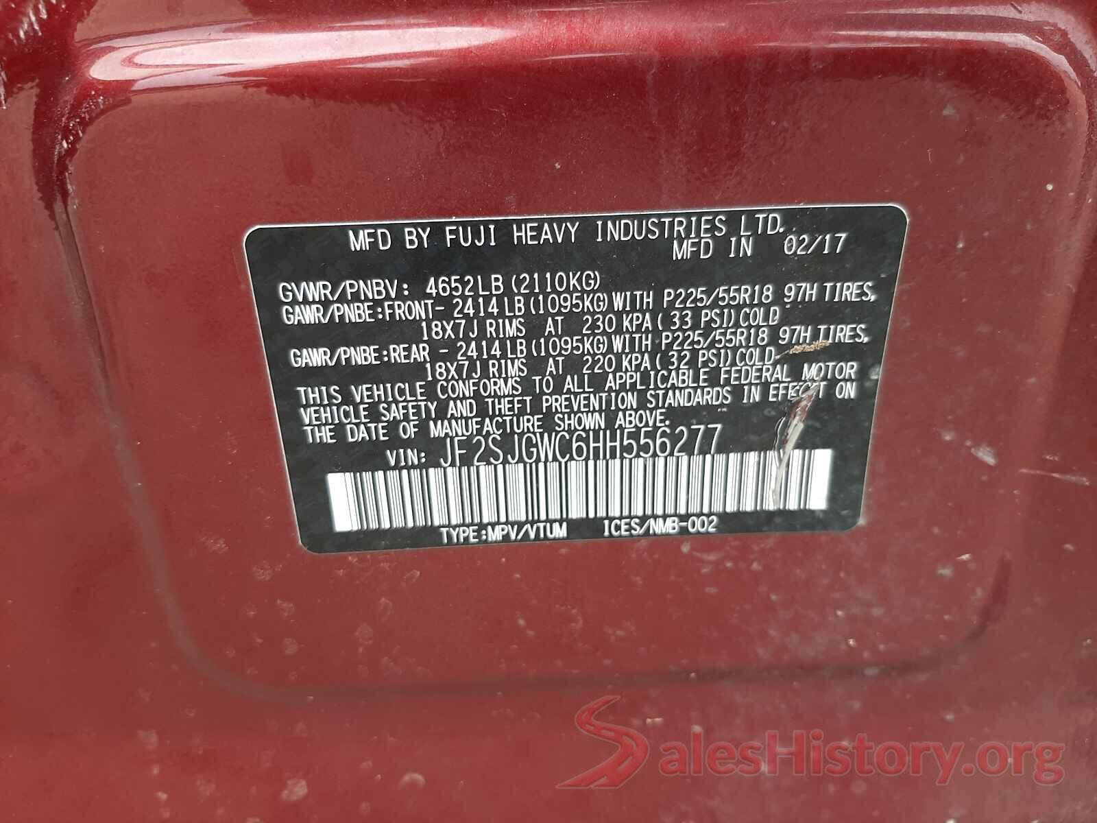 JF2SJGWC6HH556277 2017 SUBARU FORESTER