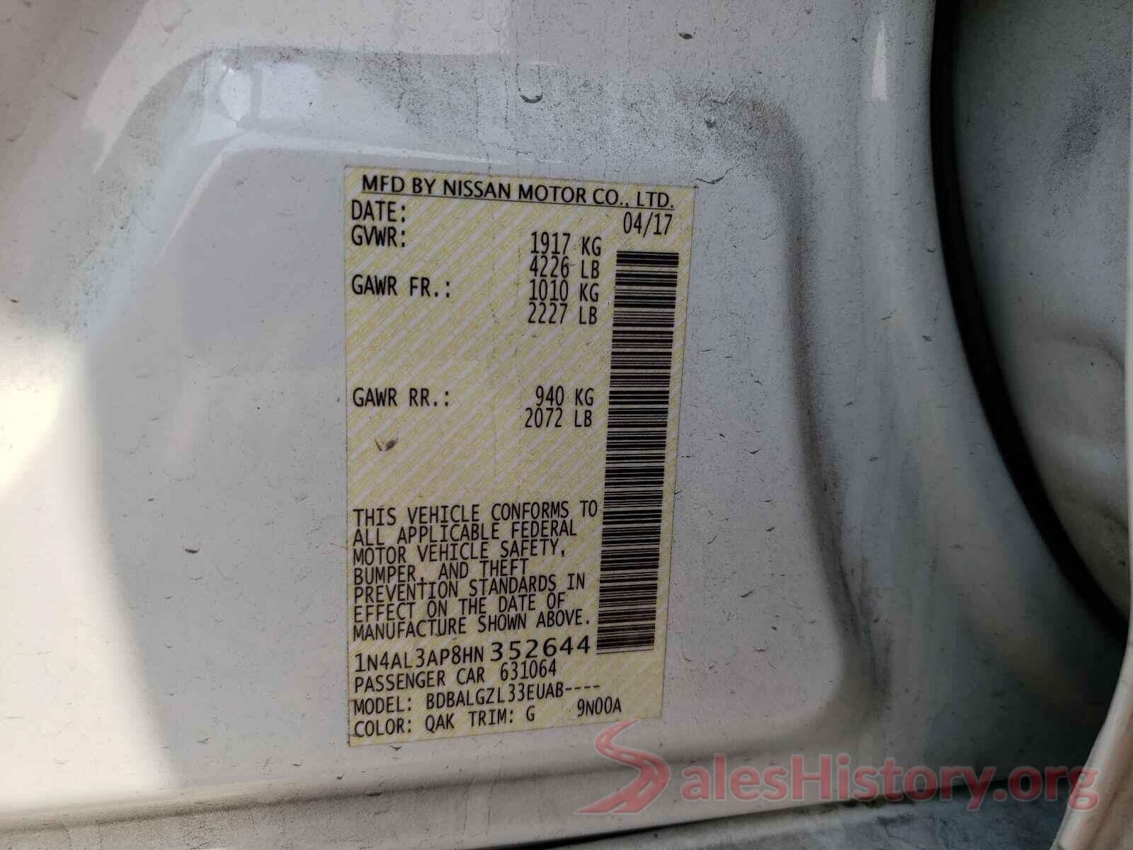 1N4AL3AP8HN352644 2017 NISSAN ALTIMA