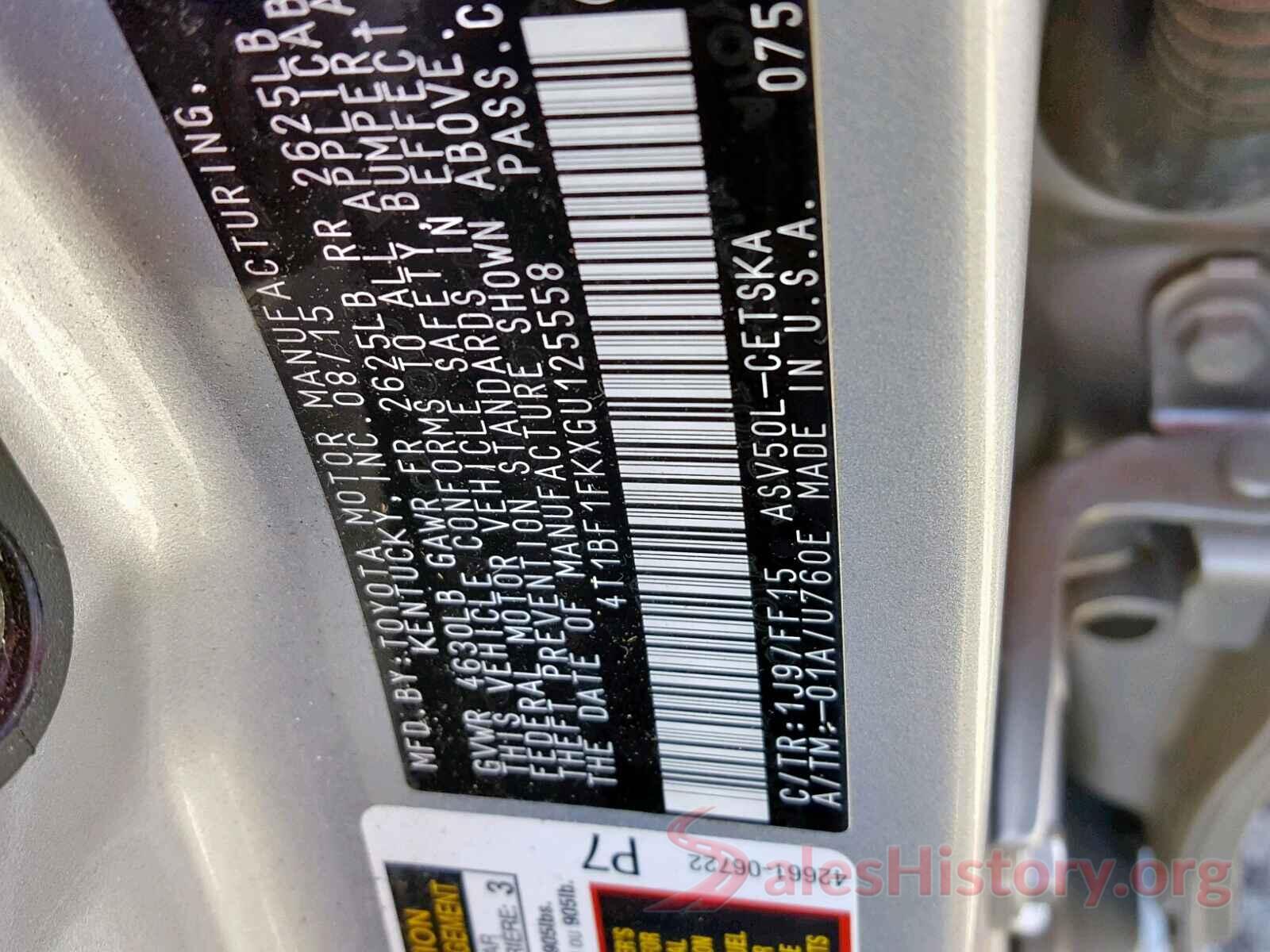 4T1BF1FKXGU125558 2016 TOYOTA CAMRY