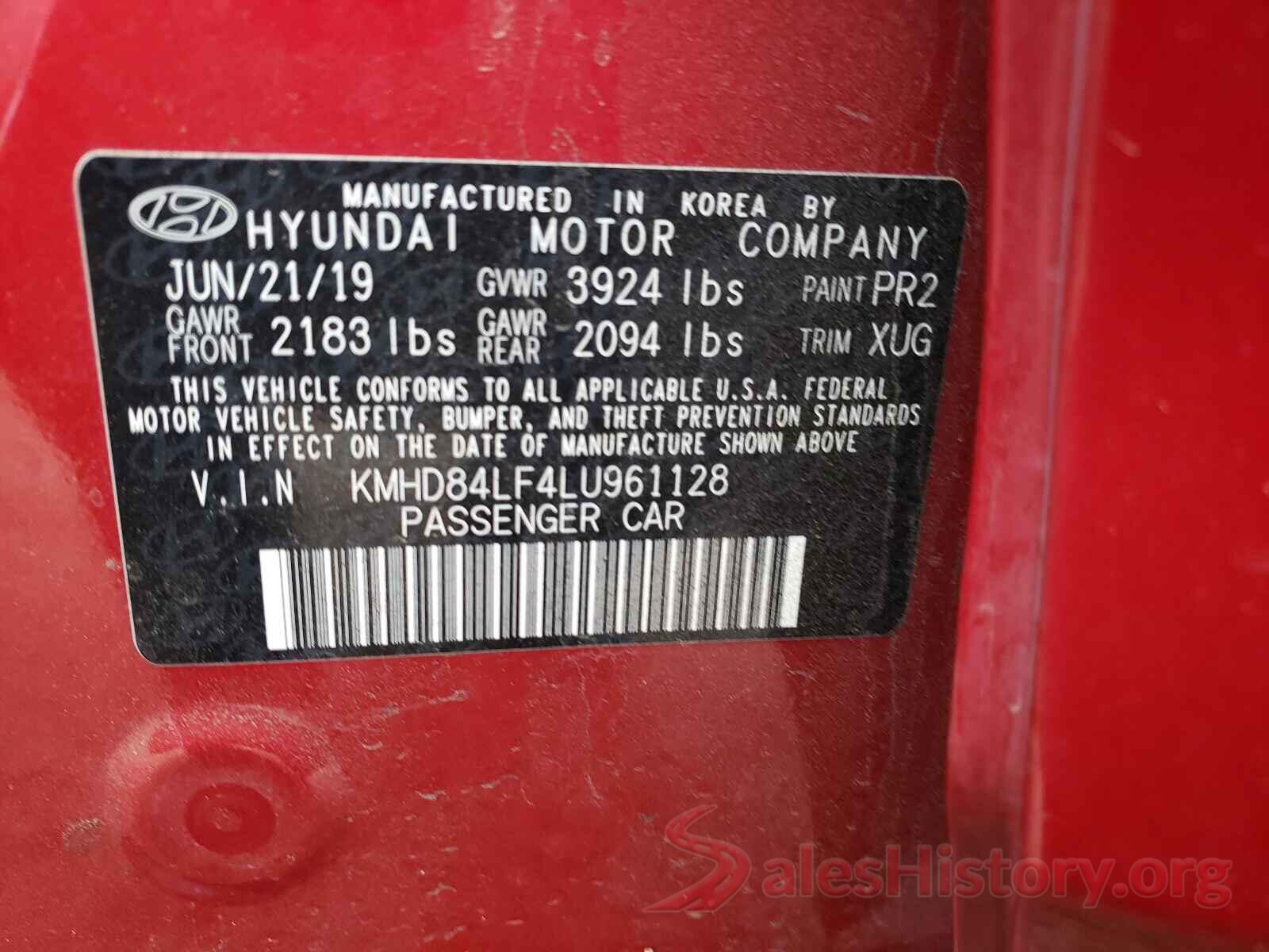 KMHD84LF4LU961128 2020 HYUNDAI ELANTRA