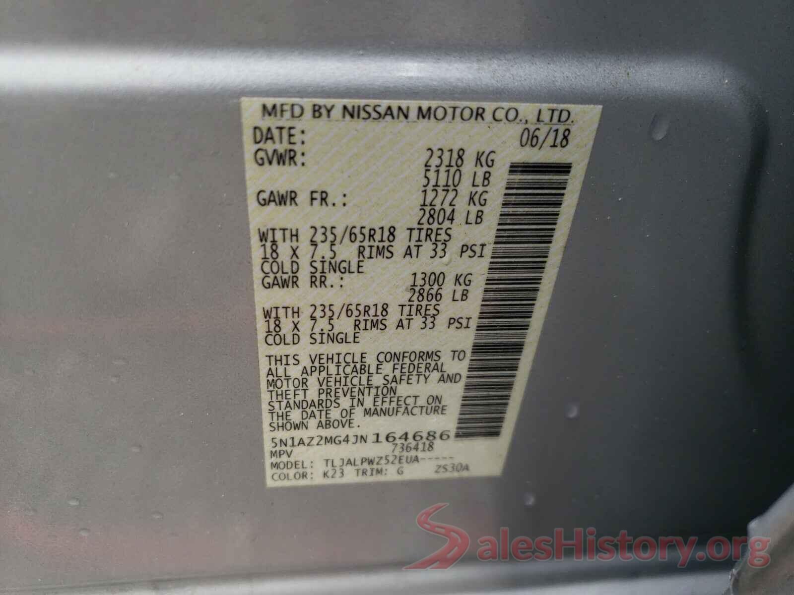 5N1AZ2MG4JN164686 2018 NISSAN MURANO