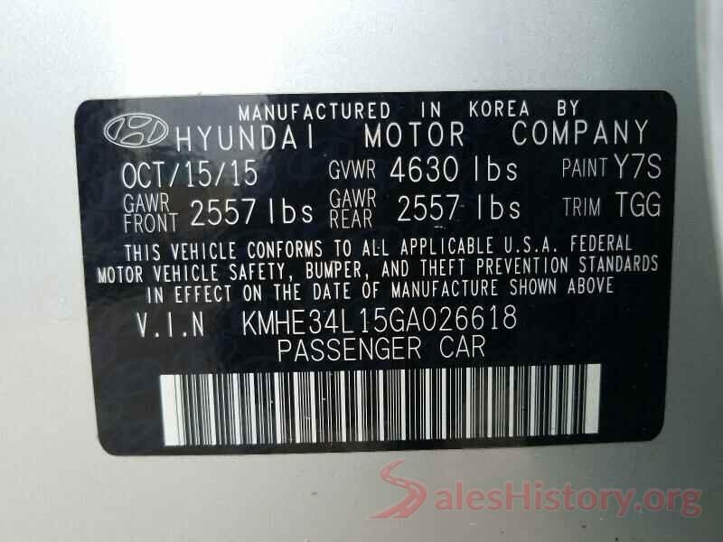 KMHE34L15GA026618 2016 HYUNDAI SONATA