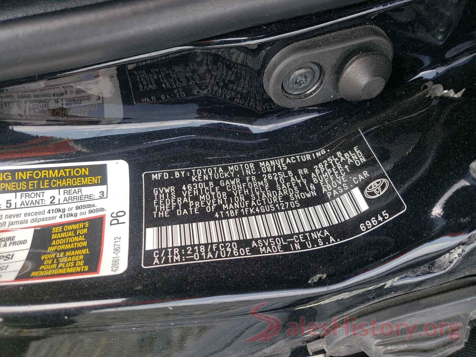 4T1BF1FK4GU512705 2016 TOYOTA CAMRY