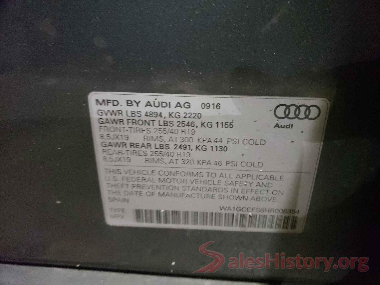 WA1GCCFS6HR006354 2017 AUDI Q3