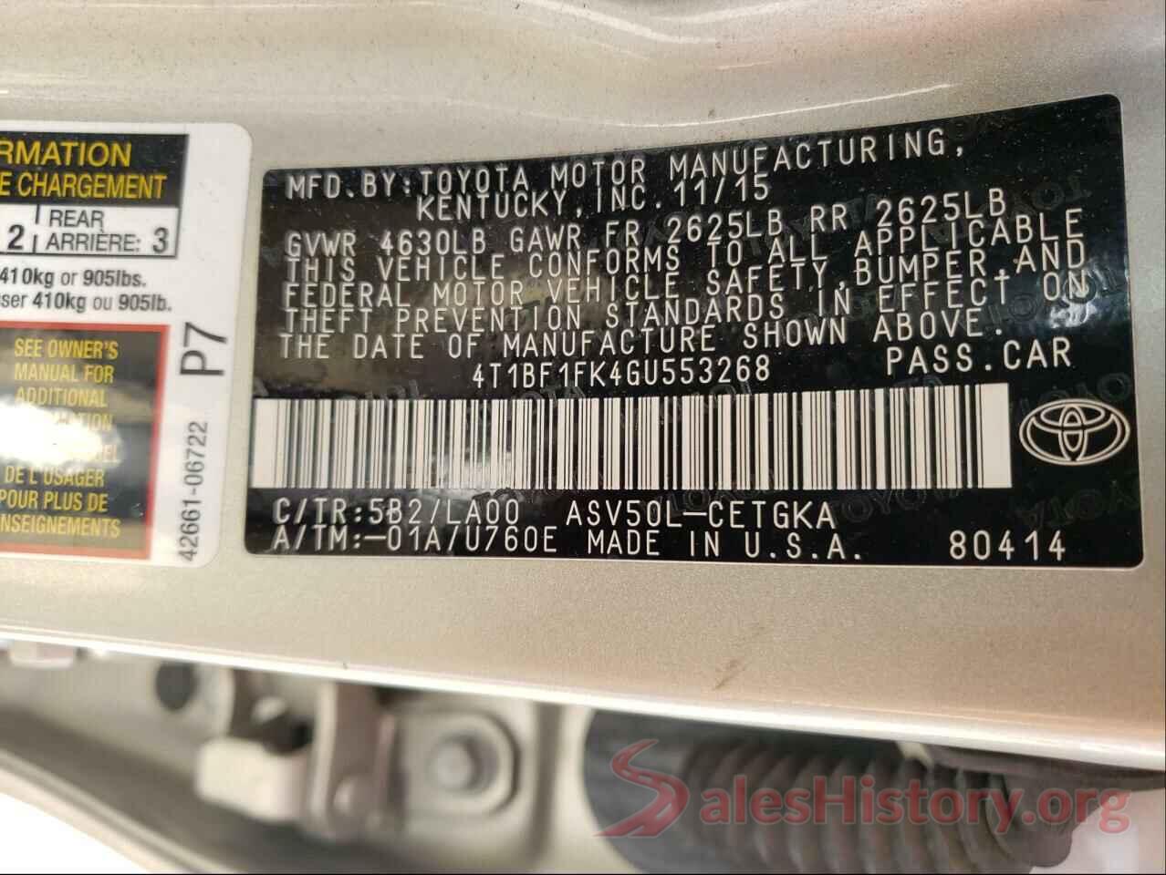 4T1BF1FK4GU553268 2016 TOYOTA CAMRY